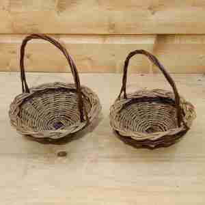 Pair of willow posy baskets
